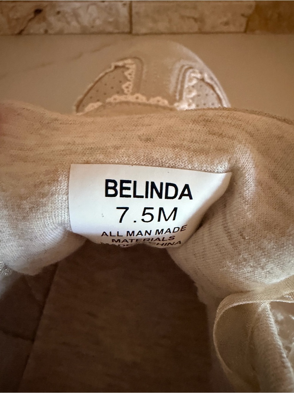Cream Lace-Trim Casual Sneakers with Organza Bows - Picture 4 of 4